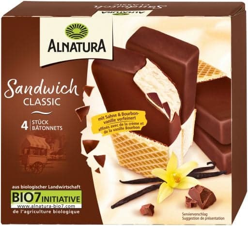 Alnatura BIO Vanilková zmrzlina v oplatce multipack 4×110 ml