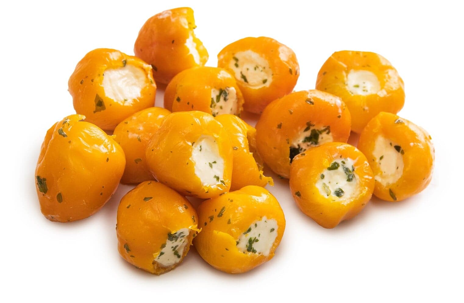 Oranžové papriky plněné sýrem v oleji 150 g