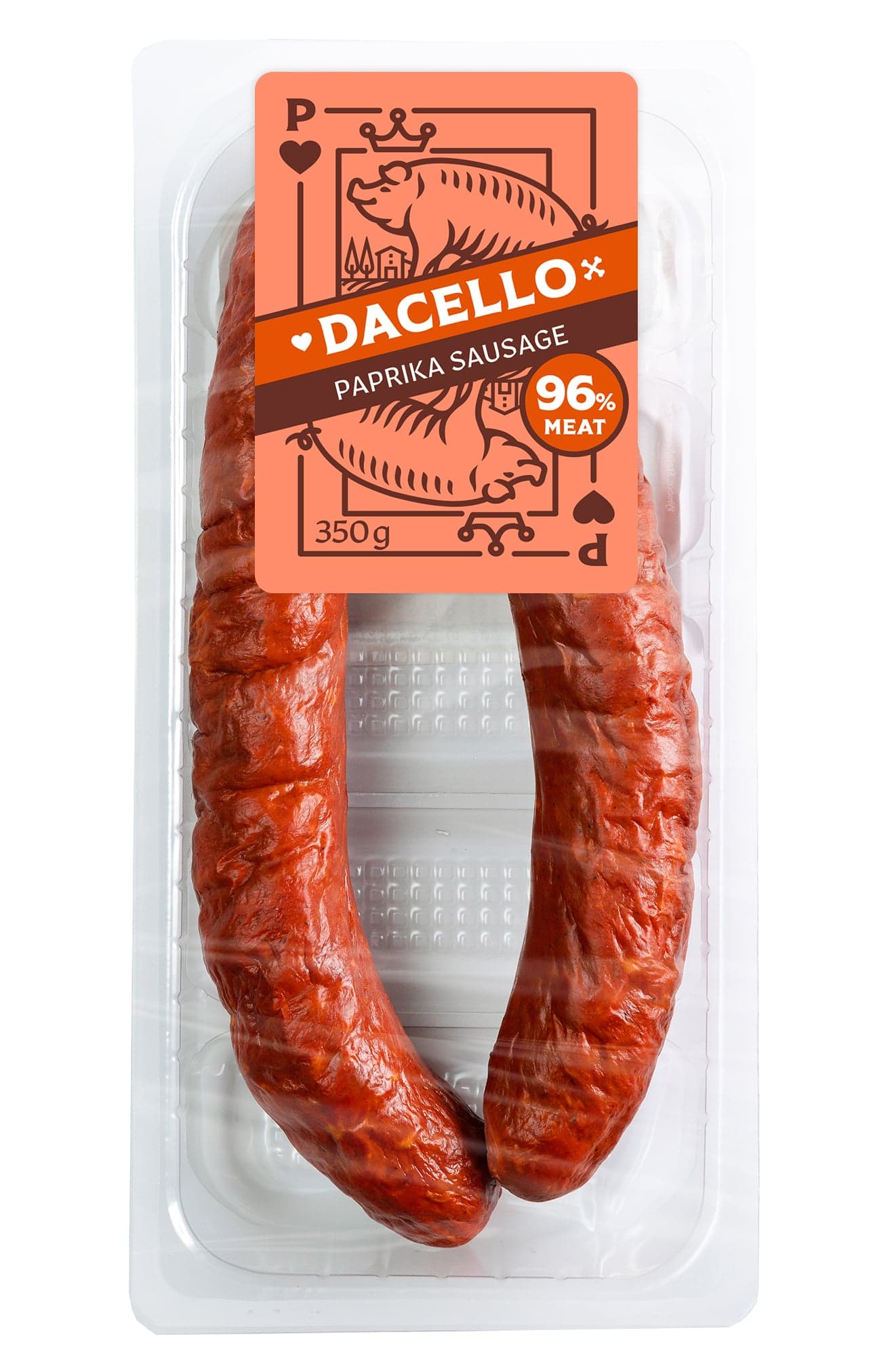 Dacello Klobása Papriková 96 % 350 g