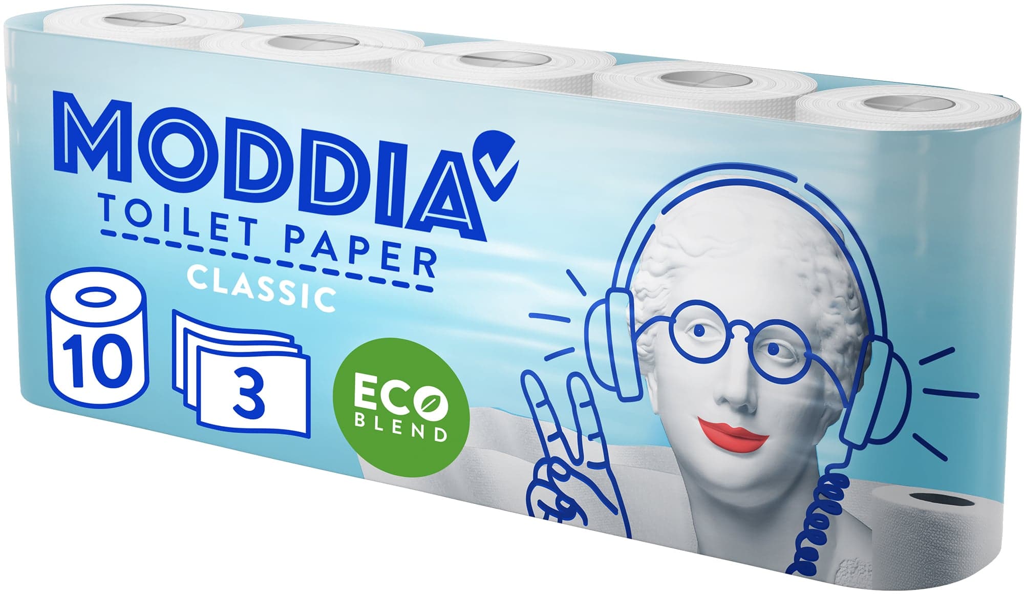 Moddia Toaletní papír 3vrstvý, 10 ks