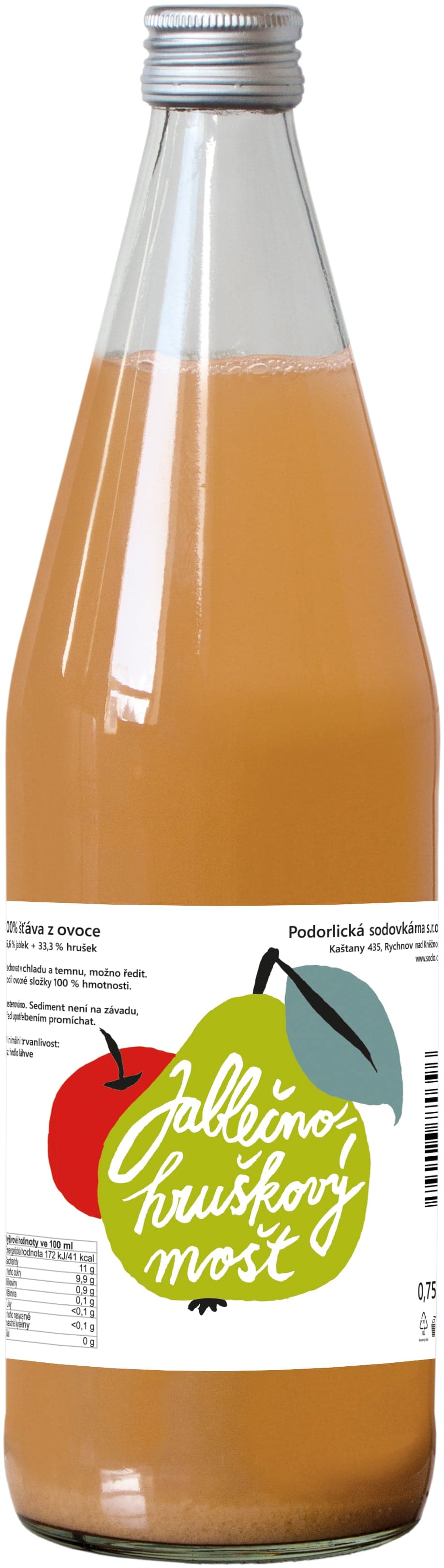 Podorlický jablečný mošt s hruškou 0,75 l