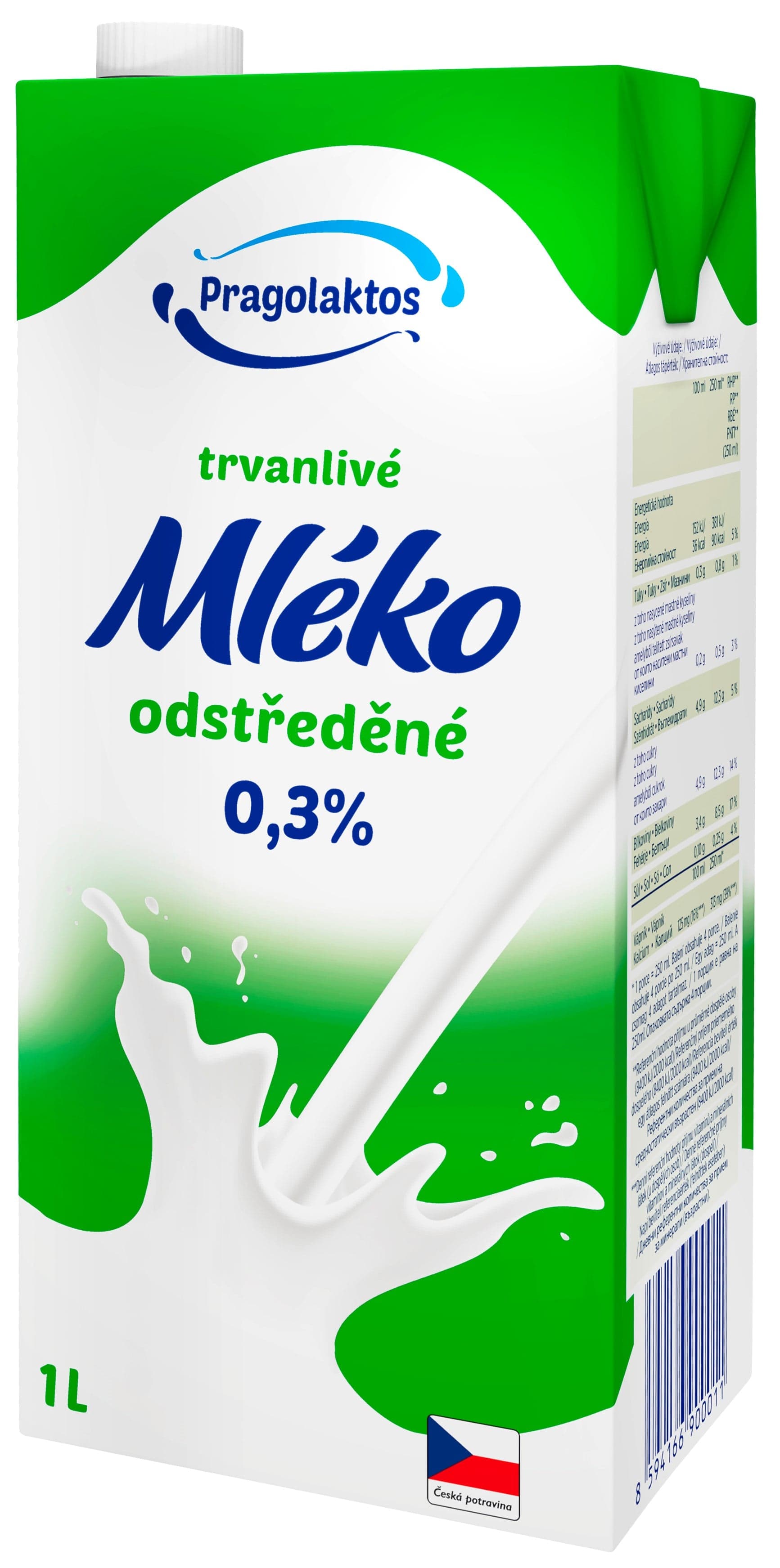 Trvanlivé mléko odstředěné 0,3%