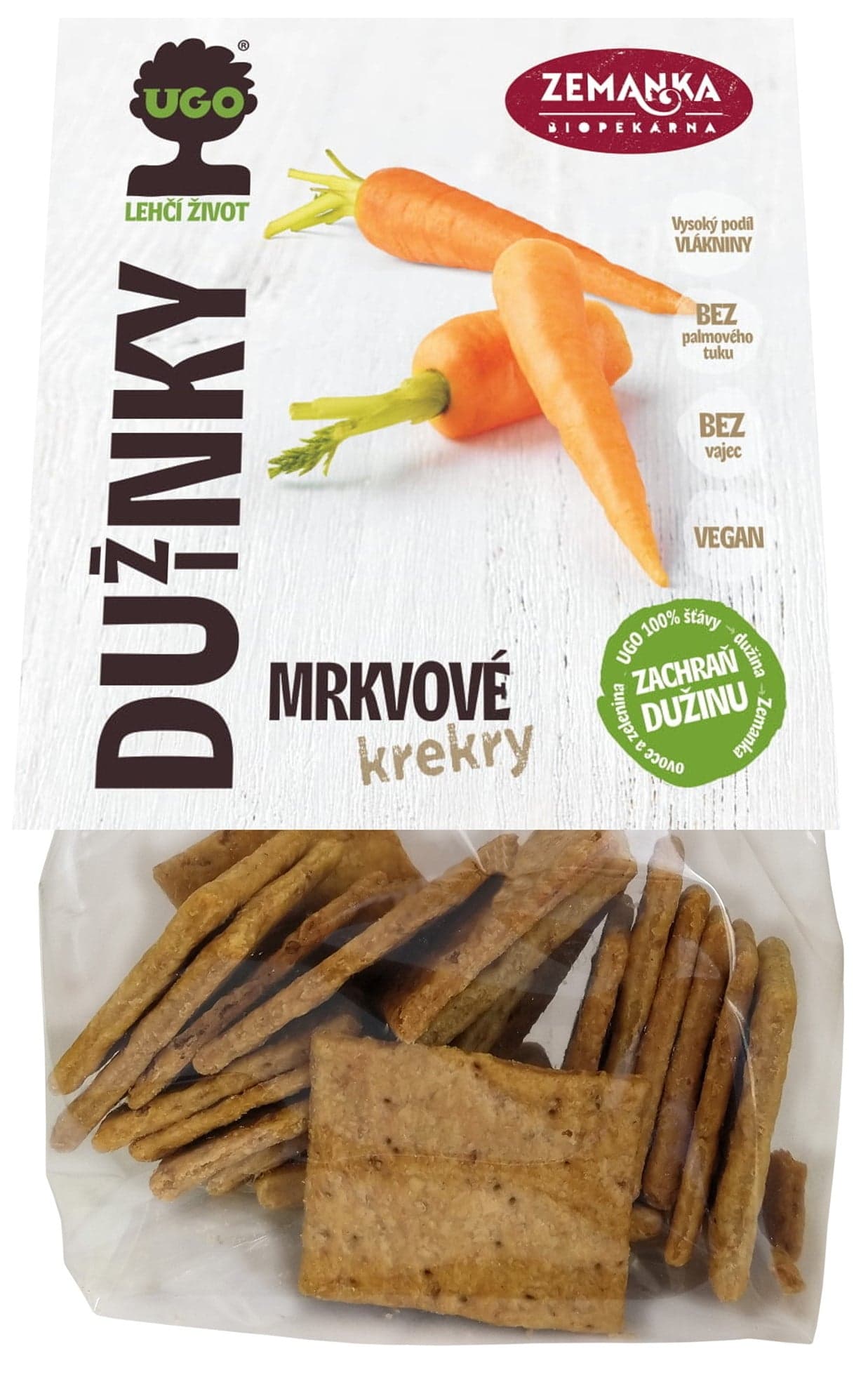 Biopekárna Zemanka Slané krekry s dužinou z mrkve