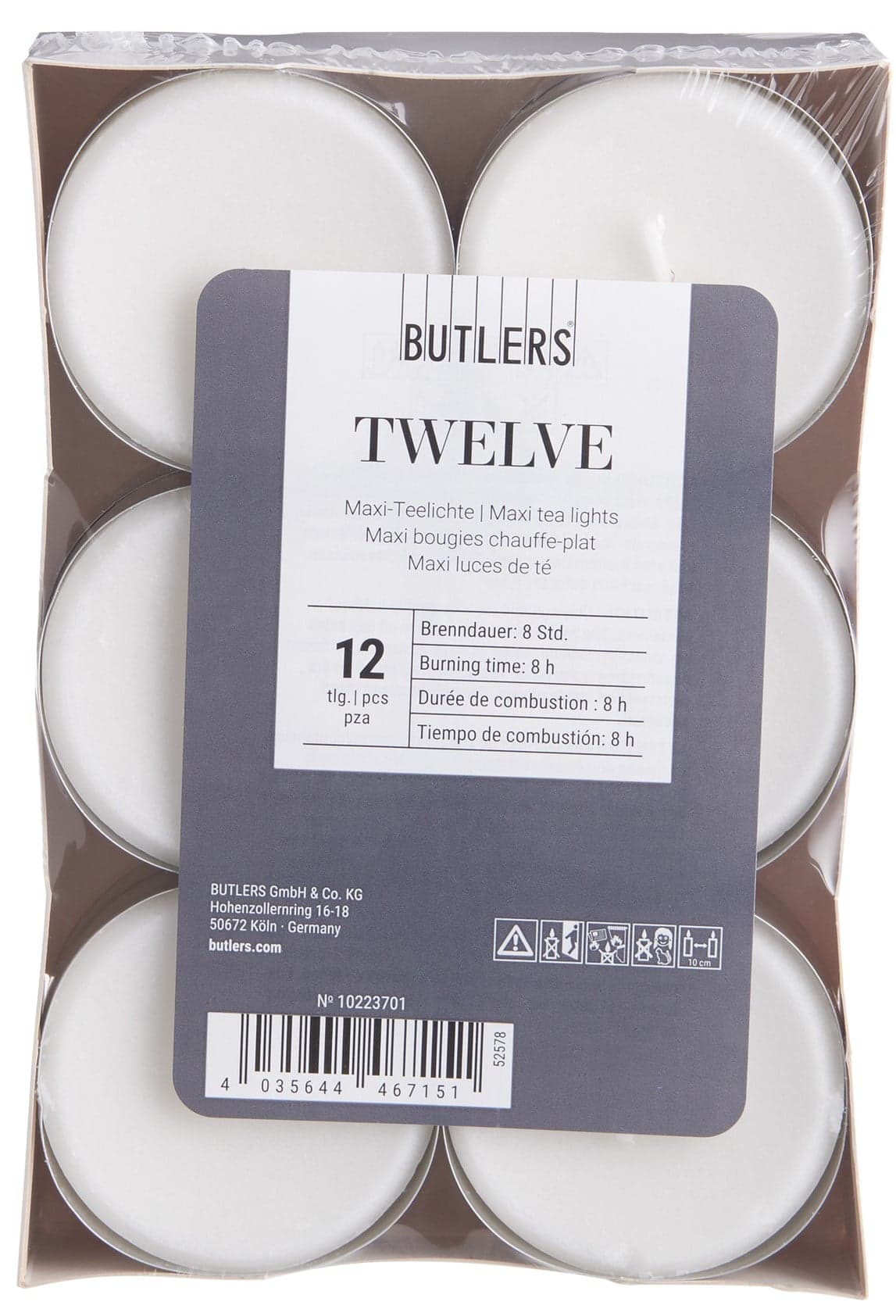 Butlers Twelve Maxi čajové svíčky set 12 ks