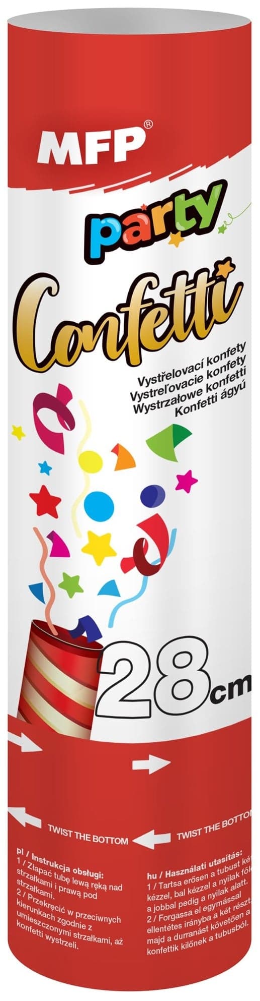 Barevné vystřelovací papírové konfety