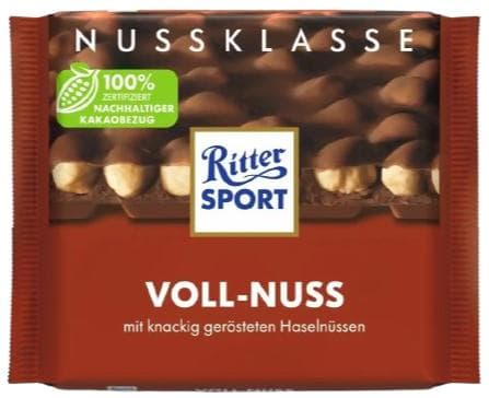 Ritter Sport Mléčná čokoláda s celými ořechy