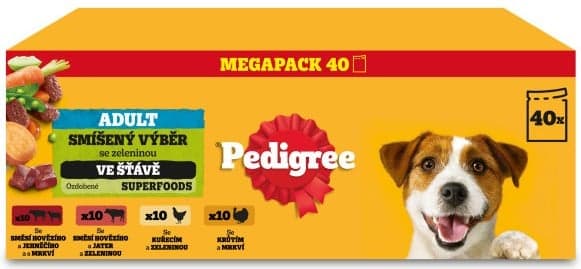 Pedigree kapsičky masový výběr se zeleninou ve šťávě pro dospělé psy 40×100 g