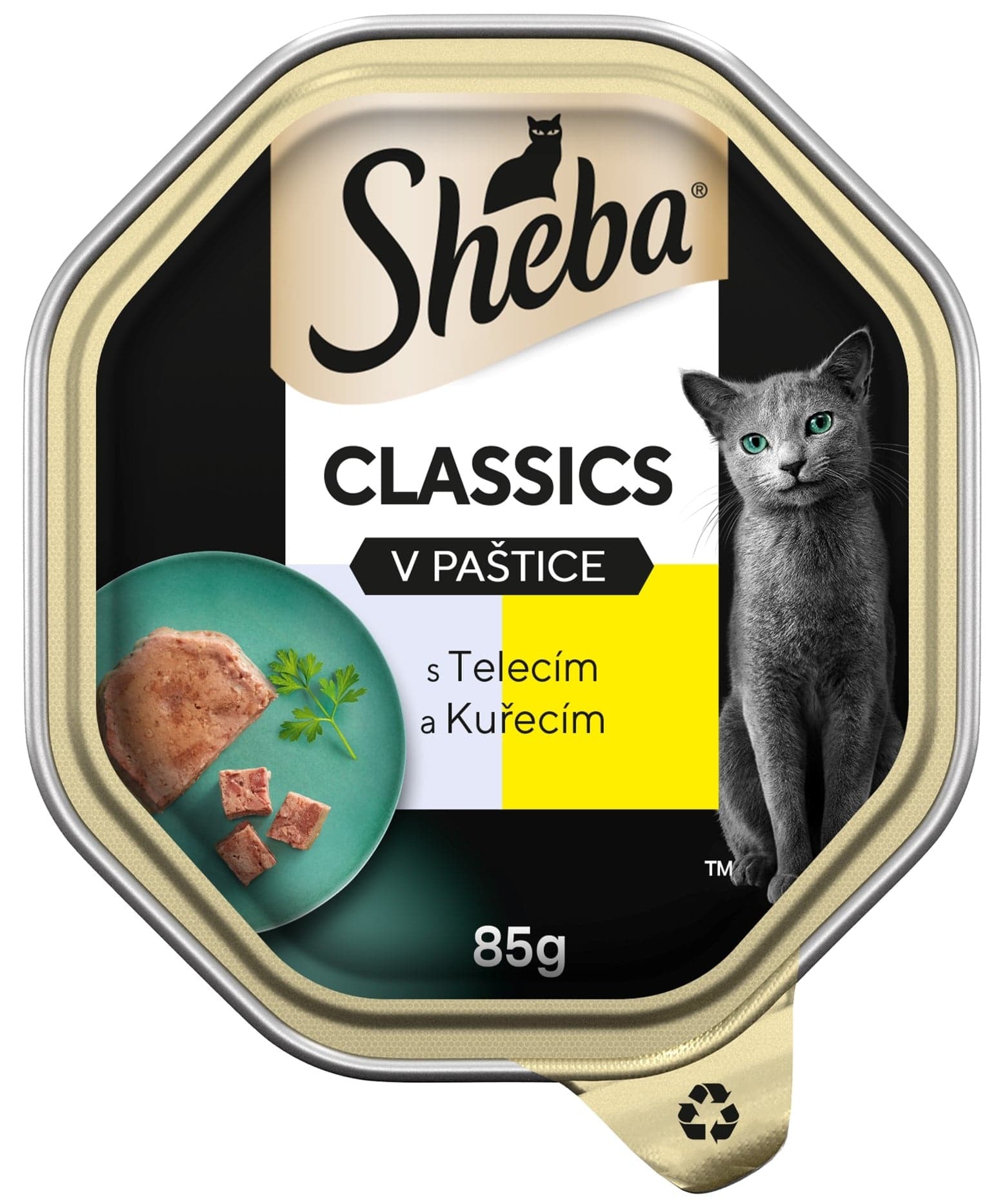 Sheba Paštička ve vaničce pro dospělé kočky – telecí a kuřecí