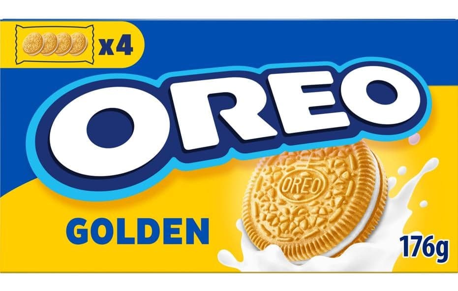 OREO sušenky Golden s náplní s vanilkovou příchutí