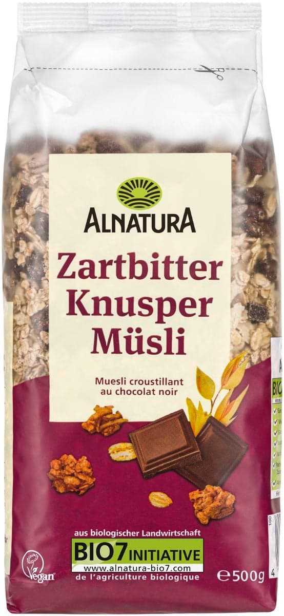 Alnatura BIO müsli s křupinkami a hořkou čokoládou