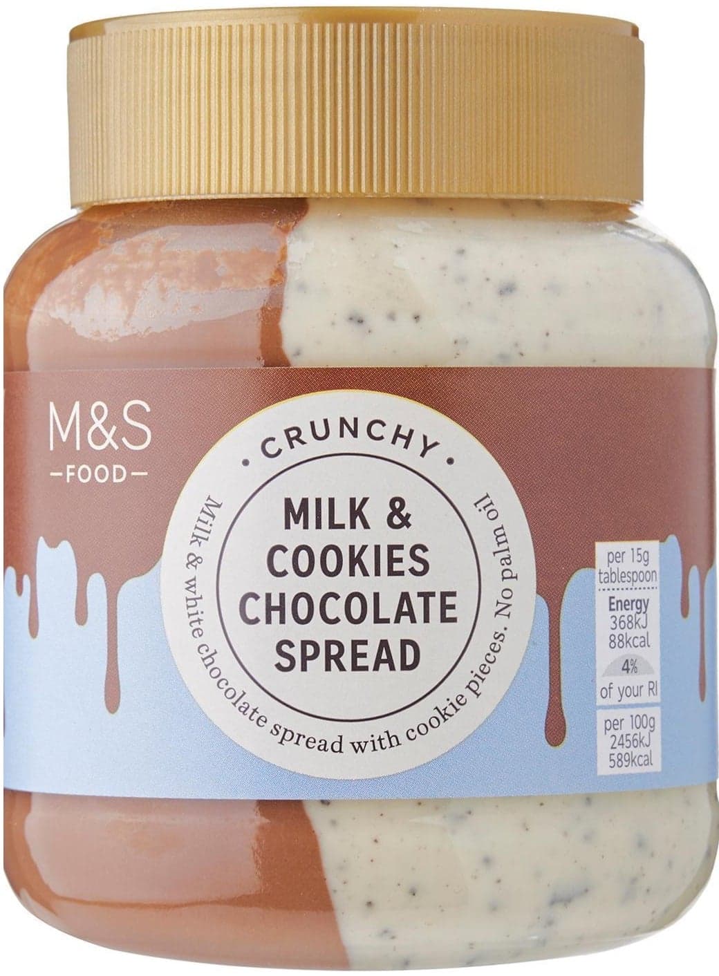 Marks & Spencer Pomazánka s příchutí mléčné a bílé čokolády s kousky sušenek
