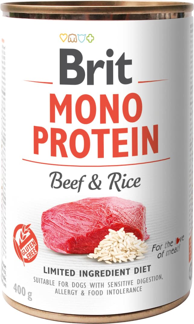 Brit Mono protein Konzerva pro psy – hovězí s rýží