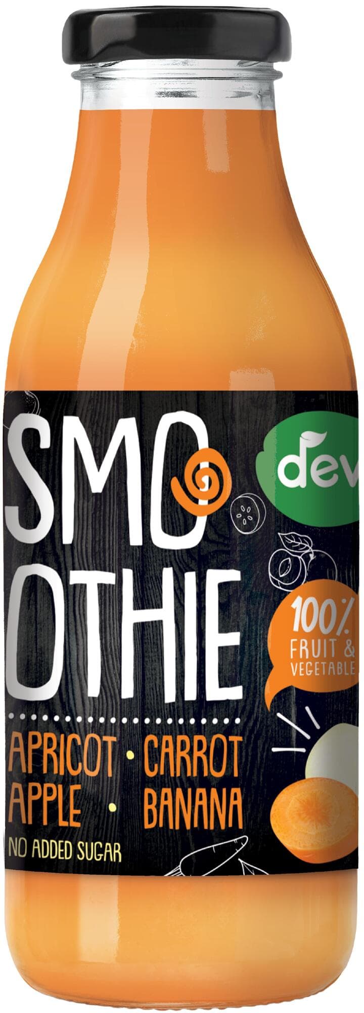 Deva Smoothie meruňka, mrkev, jablko, banán sklo 300 ml