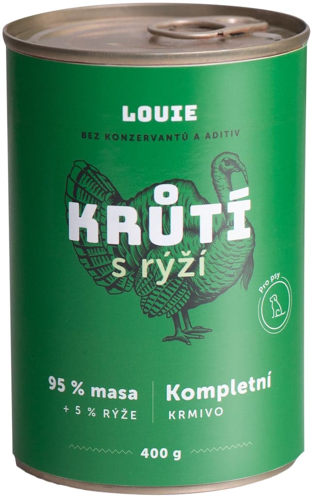 Louie Kompletní krmivo krůtí s rýží pro psy