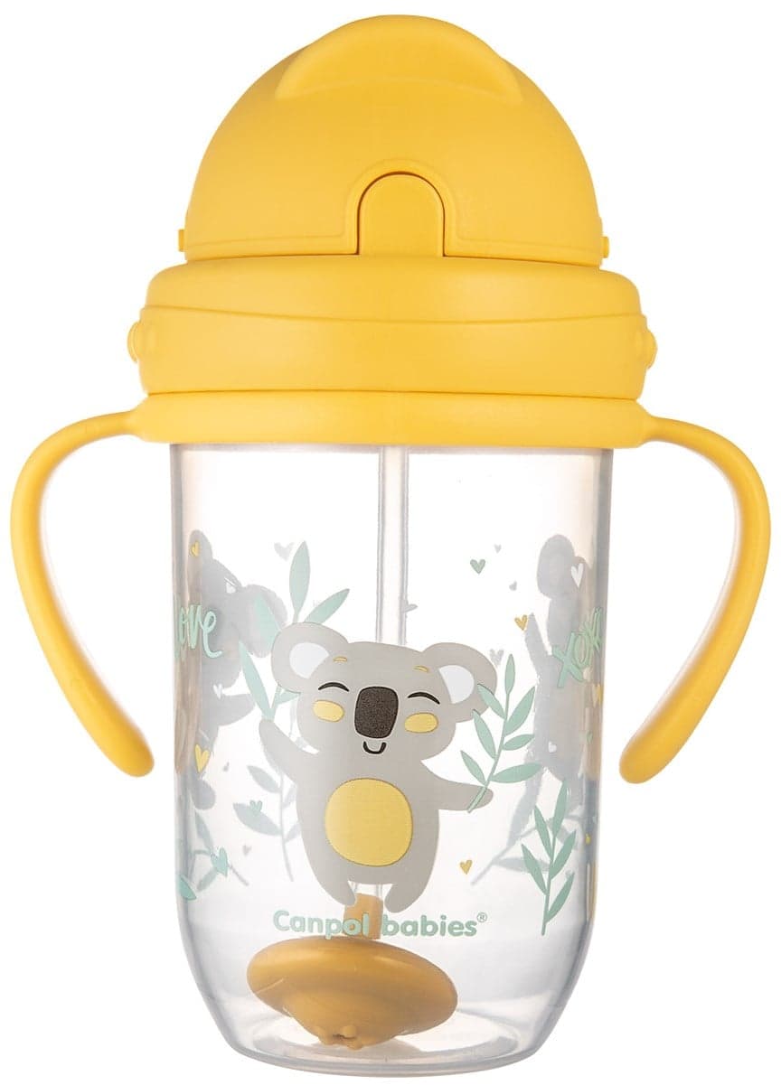 Canpol babies Exotic Animals nevylévací hrneček se slámkou a závažím 270 ml