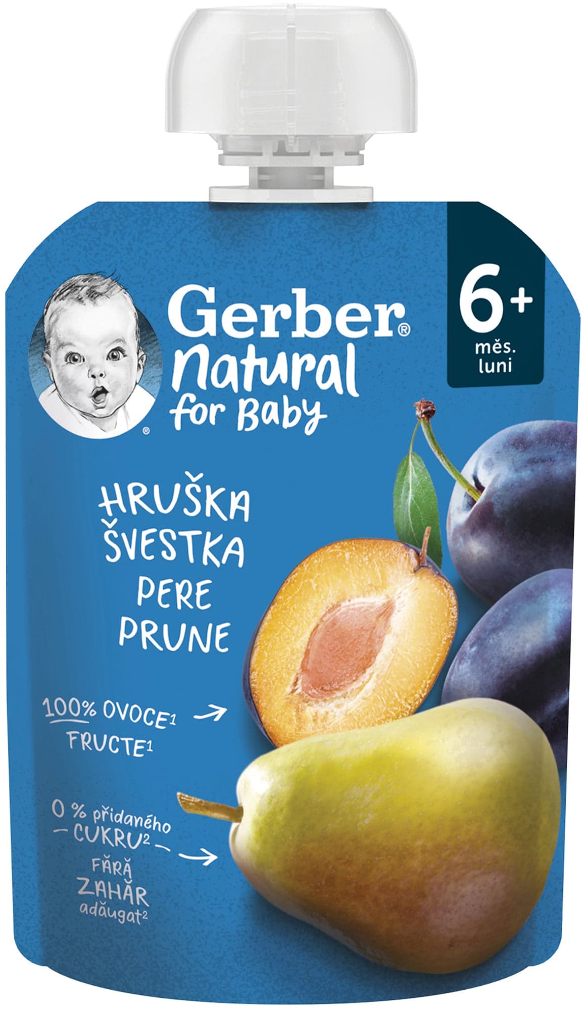 Gerber Natural Kapsička hruška a švestka