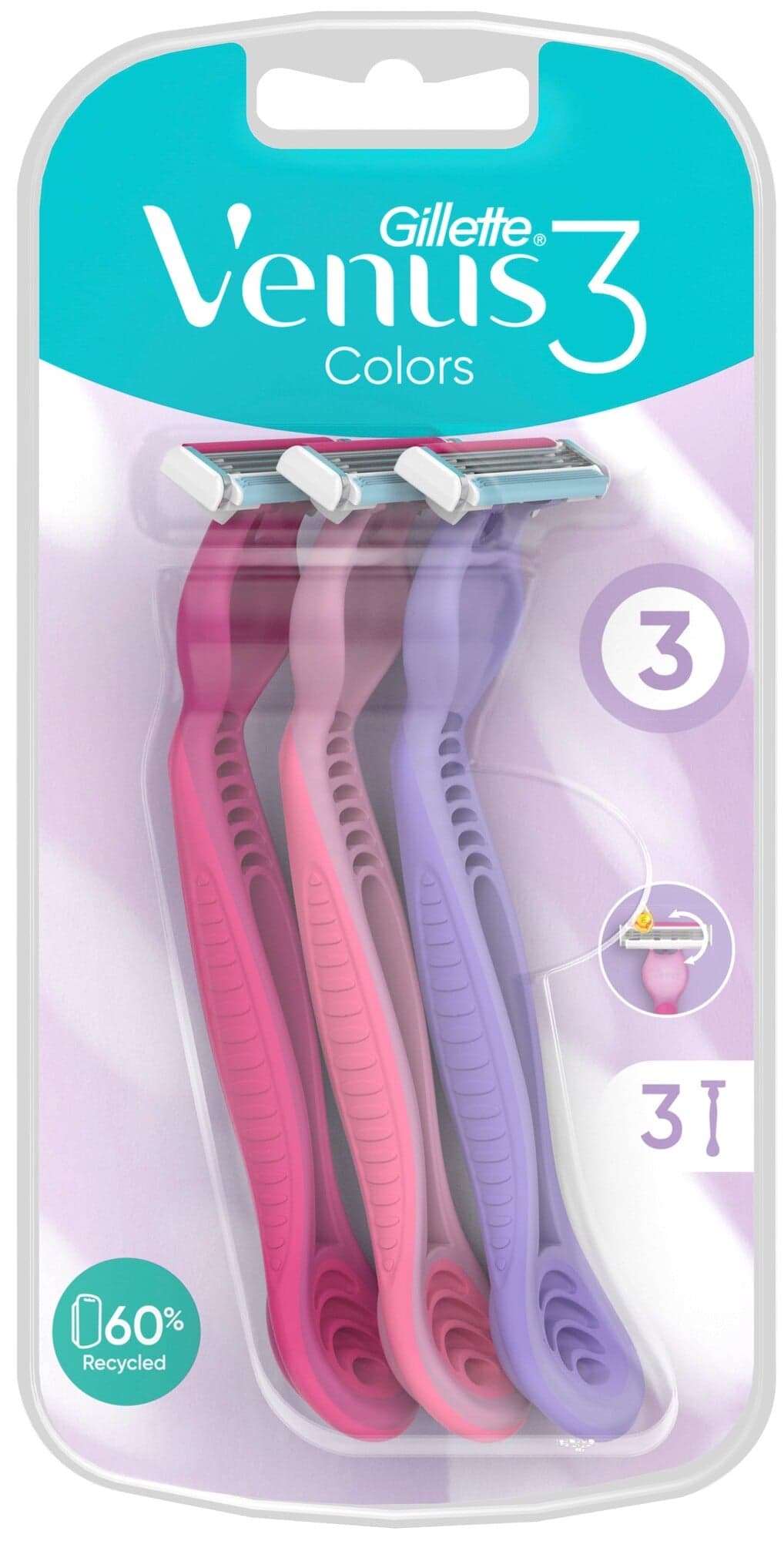 Gillette Venus 3 Colors pohotová holítka 3 ks