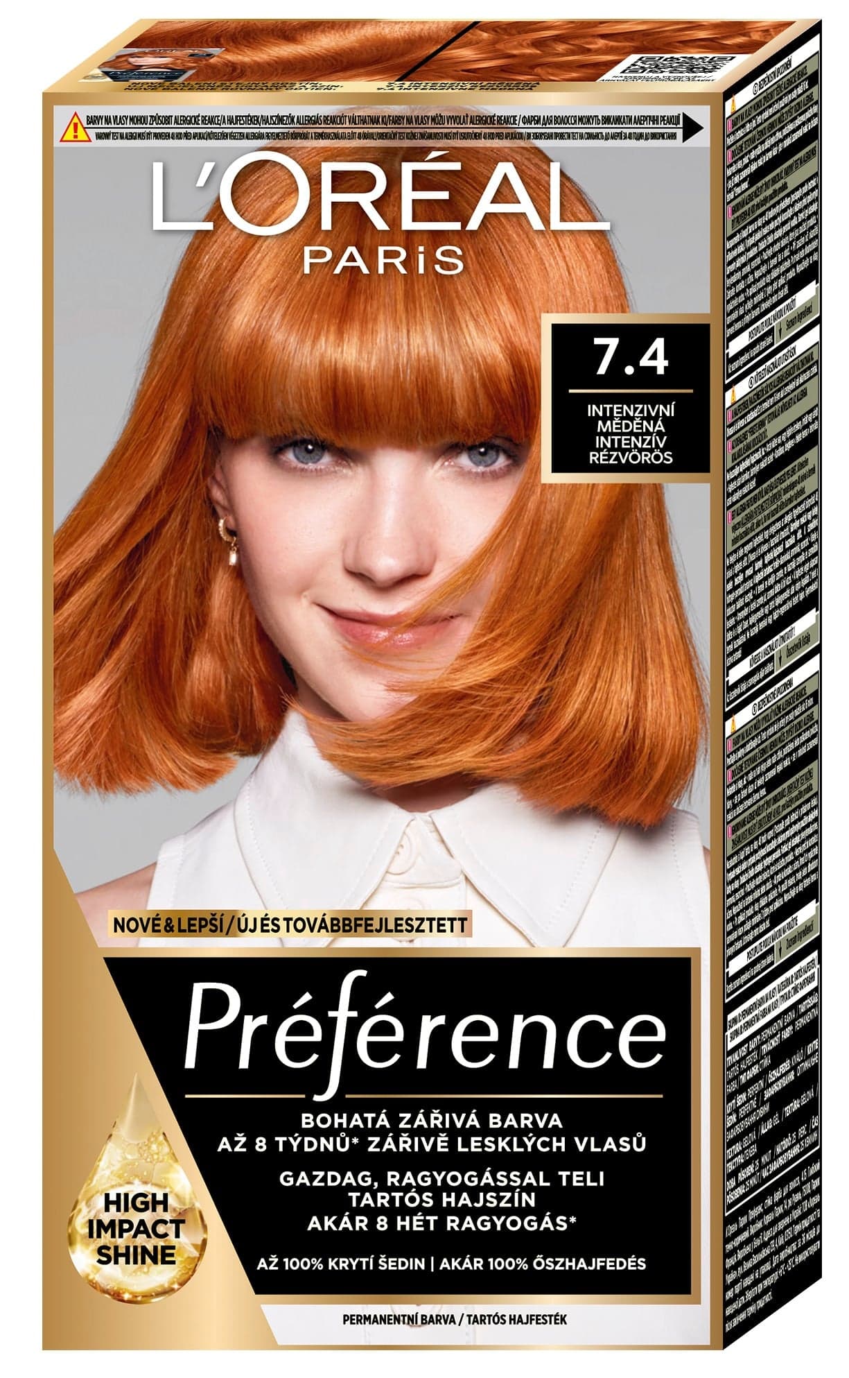 L'Oréal Paris Préférence Permanentní barva na vlasy – intenzivní měděná