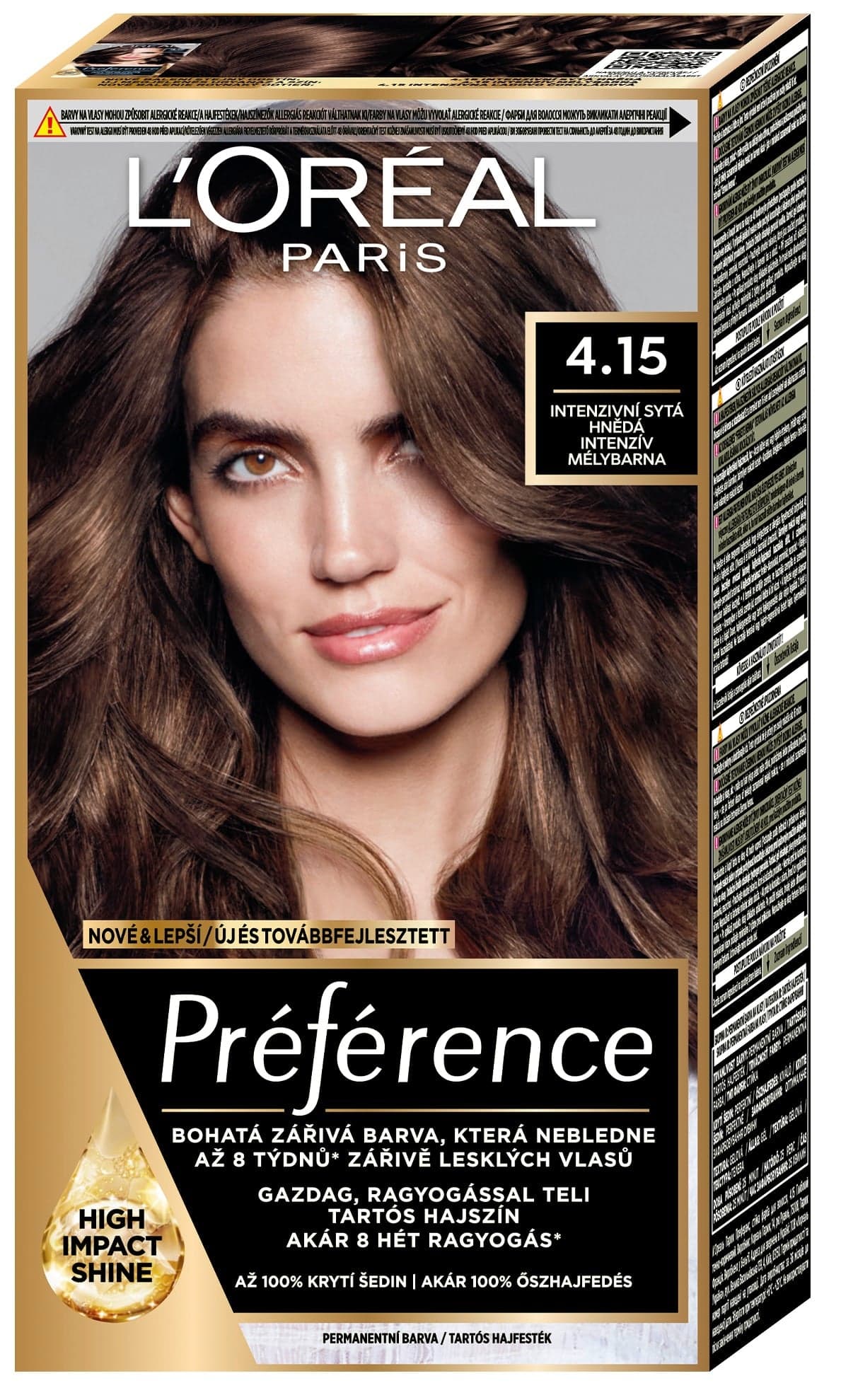 L'Oréal Paris Préférence Permanentní barva na vlasy – intenzivní sytá hnědá 50 ml