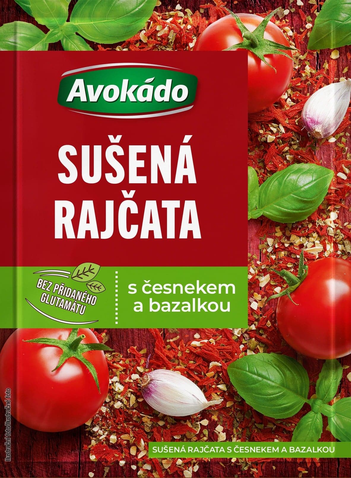 Avokádo koření Sušená rajčata s česnekem a bazalkou
