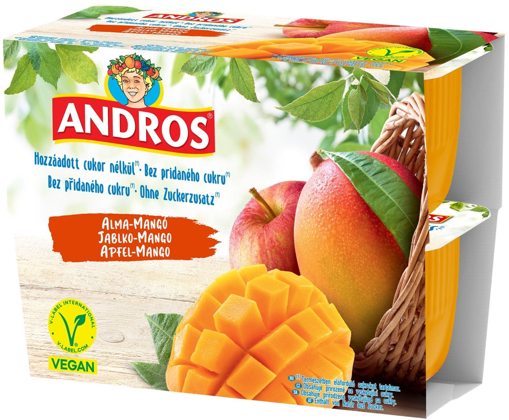 Andros Jablkovo-mangové pyré bez přidaného cukru 4×100 g 400 g