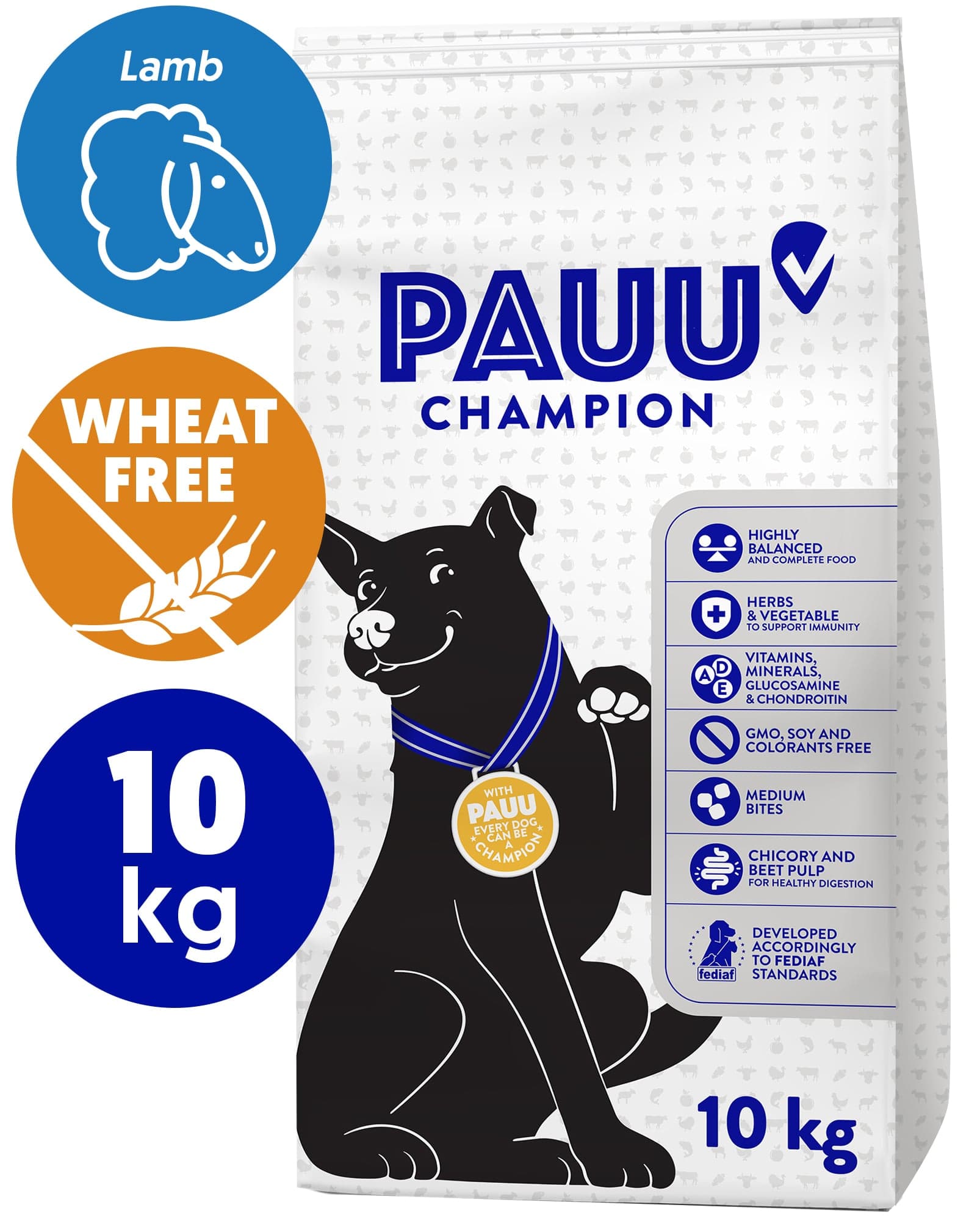 Pauu Champion Sensitive monoprotein granule s čerstvým jehněčím a rýží pro psy
