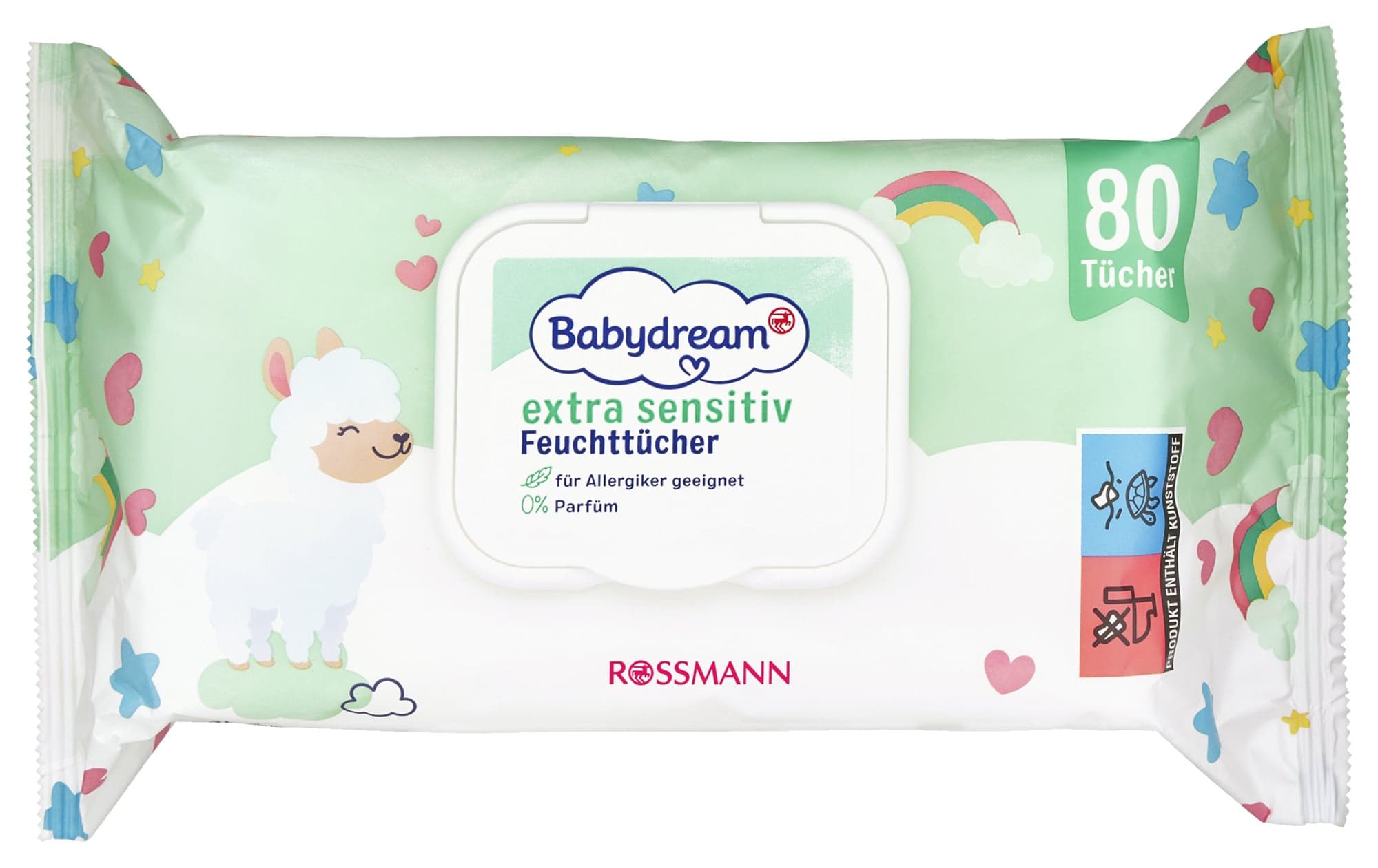 Babydream Vlhčené ubrousky extra sensitive klip 80 ks
