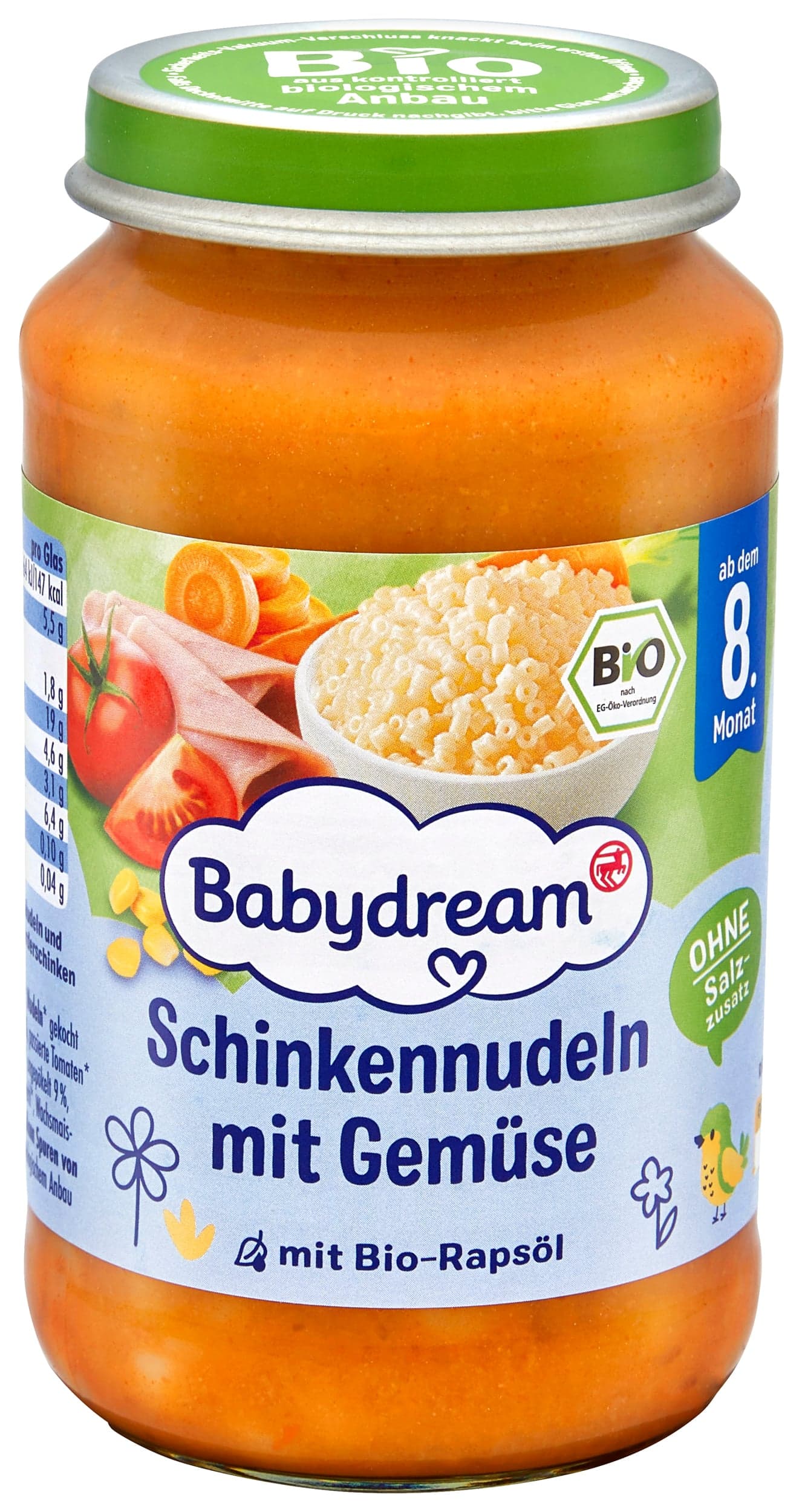 Babydream BIO Příkrm šunkové nudle se zeleninou 220 g