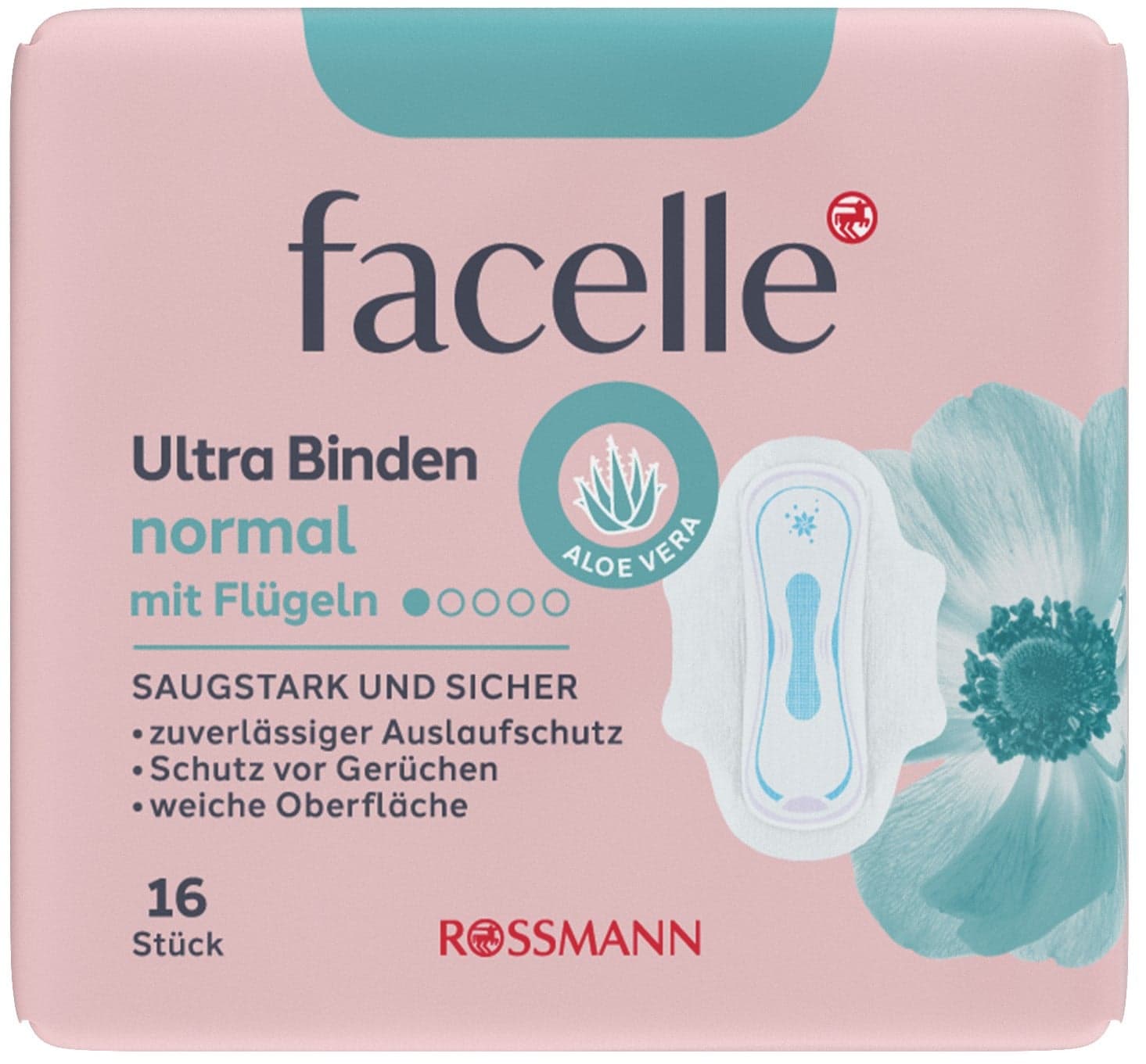Facelle Ultra dámské vložky s křidélky a aloe vera 16 ks