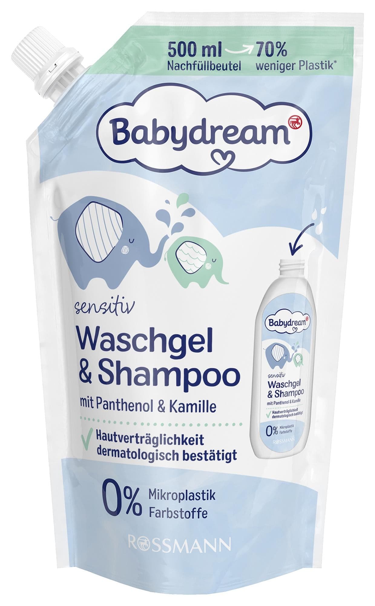 Babydream Sprchový gel a šampon – náhradní náplň