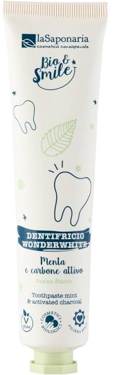 laSaponaria BIO WonderWhite bělicí zubní pasta máta a aktivní uhlí 75 ml
