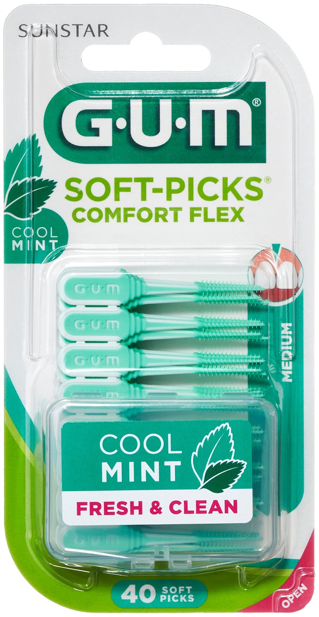 Gum Soft-Picks Regular Comfort Flex Mint mátové mezizubní kartáčky