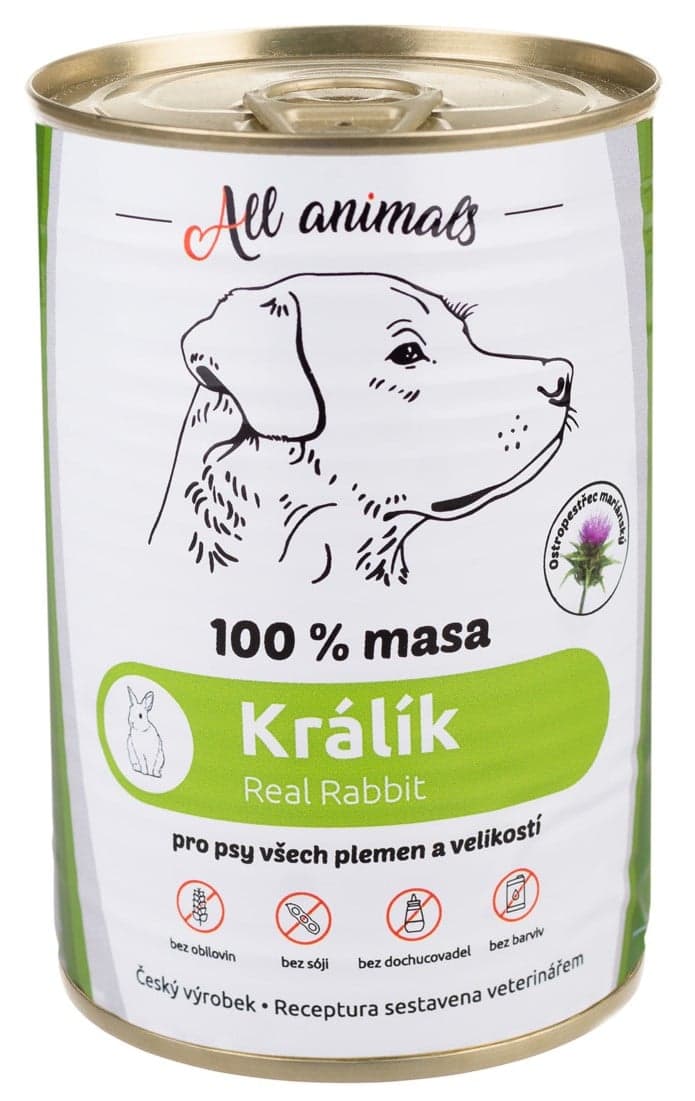 All Animals Mletý králík konzerva pro psy