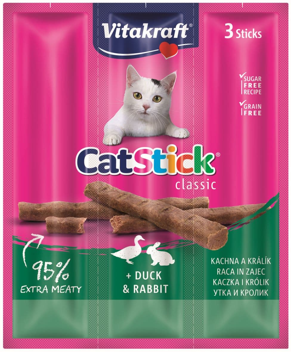 Vitakraft CatStick Mini Tyčinka s králičím a kachním pamlsek pro kočky