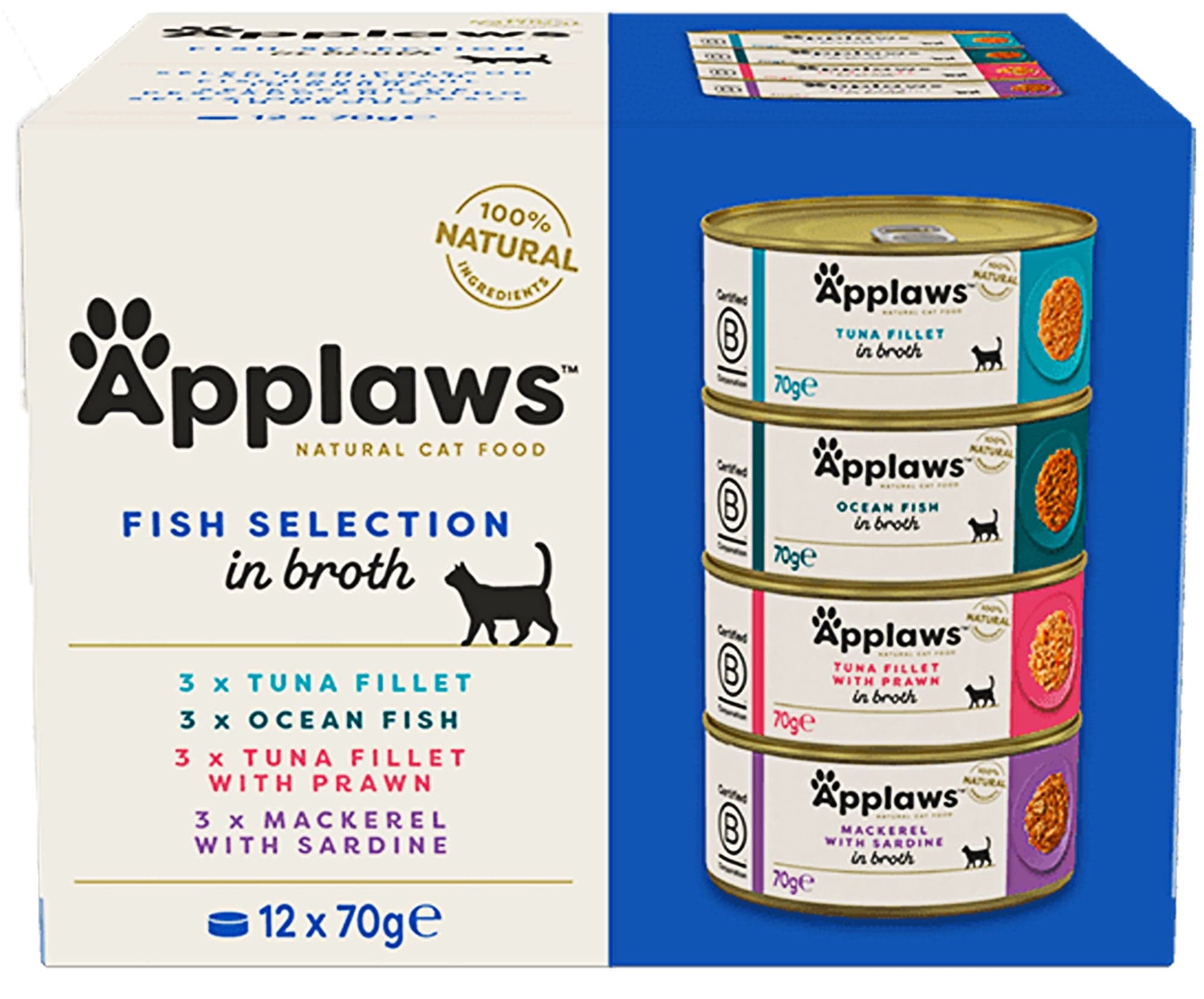 Applaws Cat konzerva rybí pro kočky multipack (12×70 g)