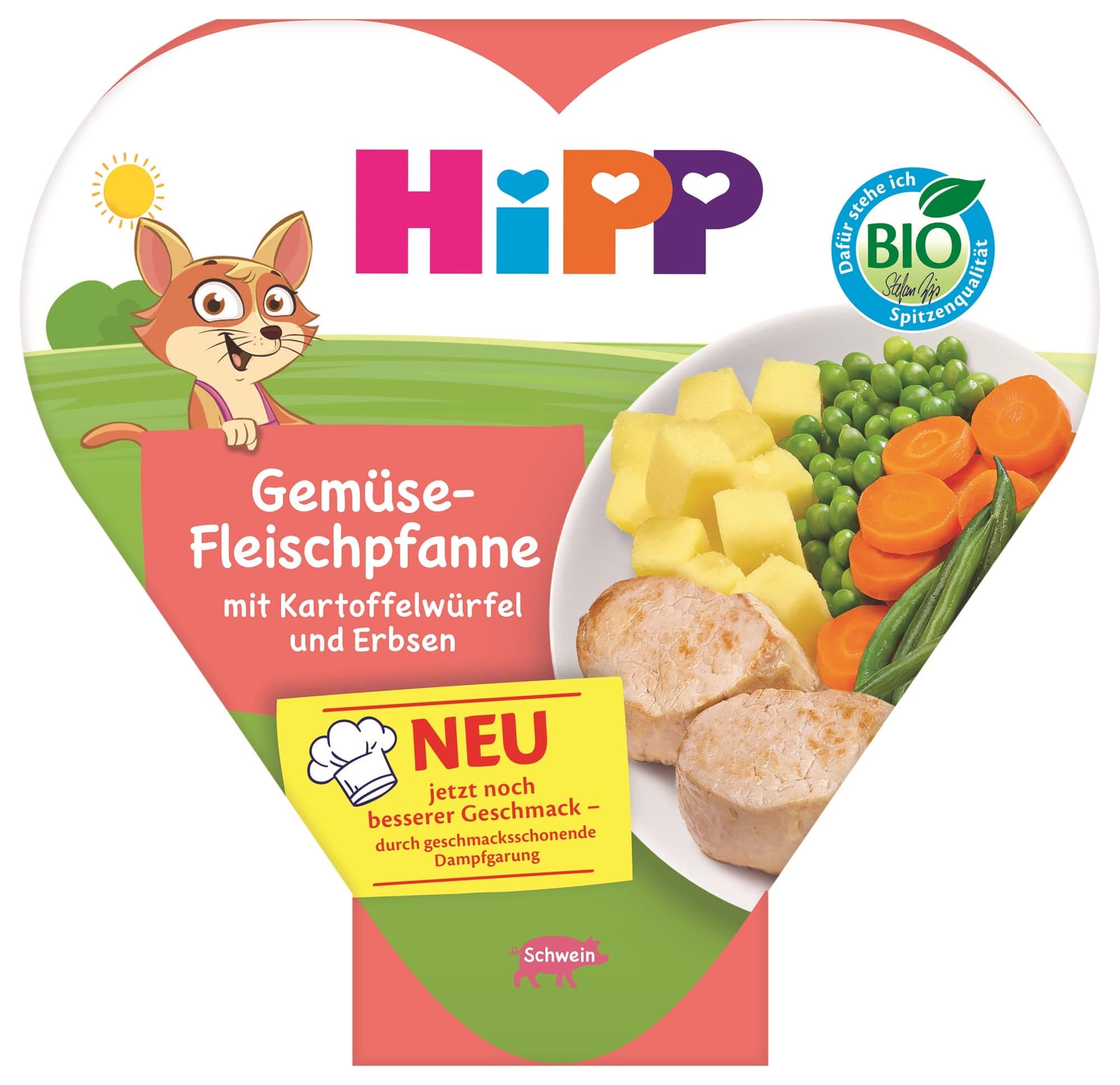 Hipp BIO Masový příkrm s nakrájenými bramborami a hráškem 250 g