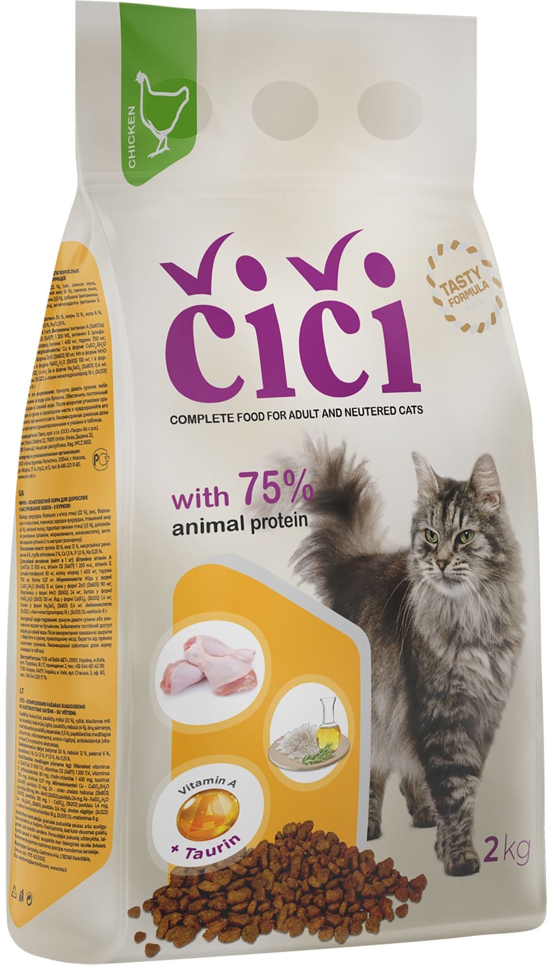 ČIČI Granule pro kočky s kuřecím 2 kg