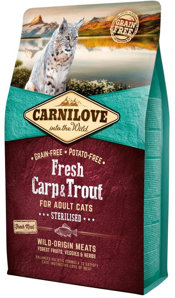 Carnilove Granule pro kastrované kočky – kapr a pstruh