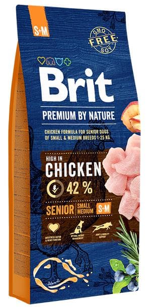 Brit Premium by Nature Senior S+M pro psy 15 kg