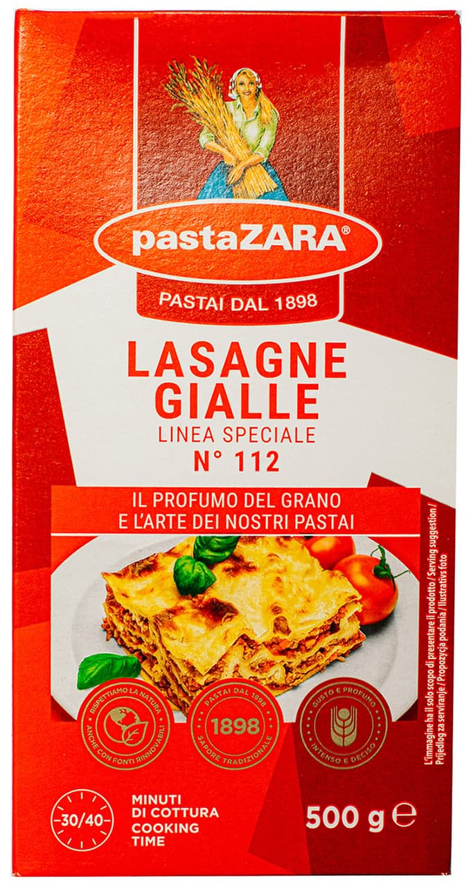 Pasta Zara Těstoviny semolinové lasagne