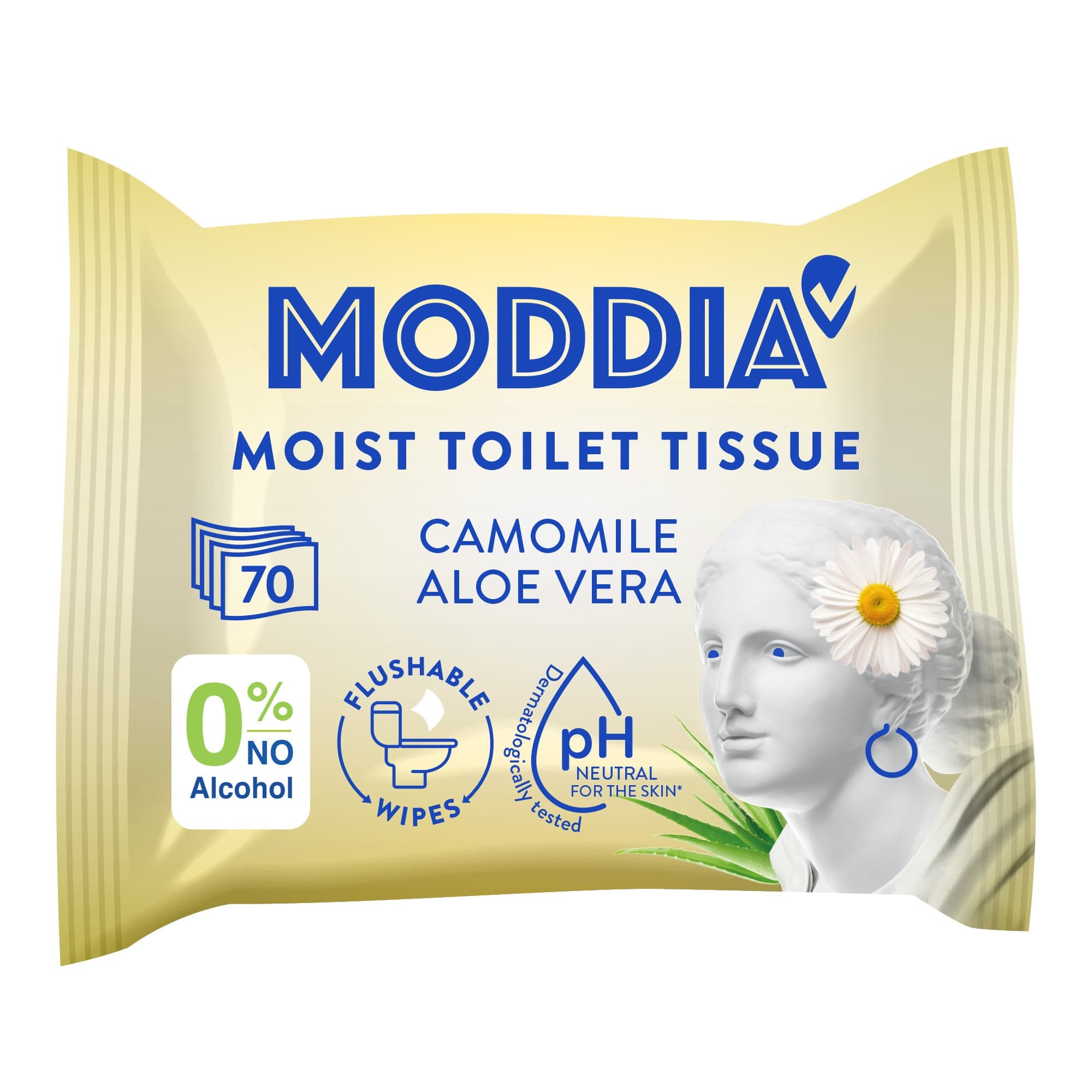 Moddia Vlhčený toaletní papír heřmánek & aloe vera