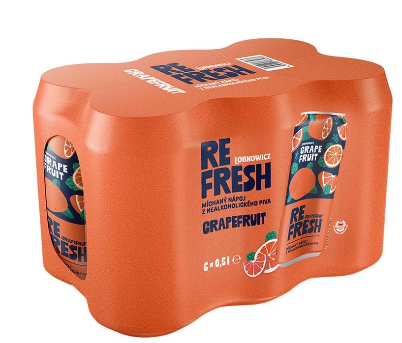 Lobkowicz Refresh Grapefruit míchaný nápoj z nealkoholického piva 6×0,5 l plech