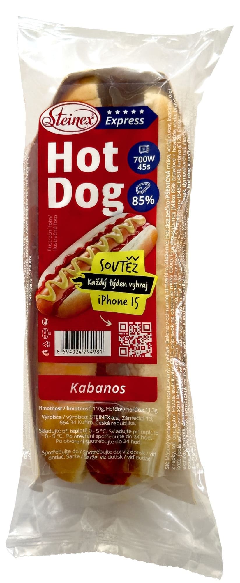 Steinex Express Hot dog kabanos s hořčičí
