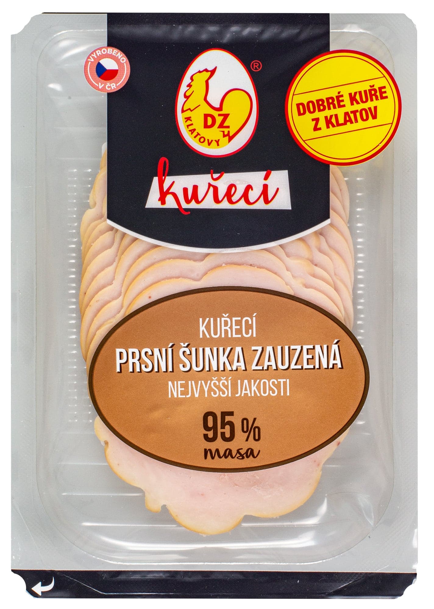 DZ Klatovy Kuřecí prsní šunka nejvyšší jakosti zauzená krájená