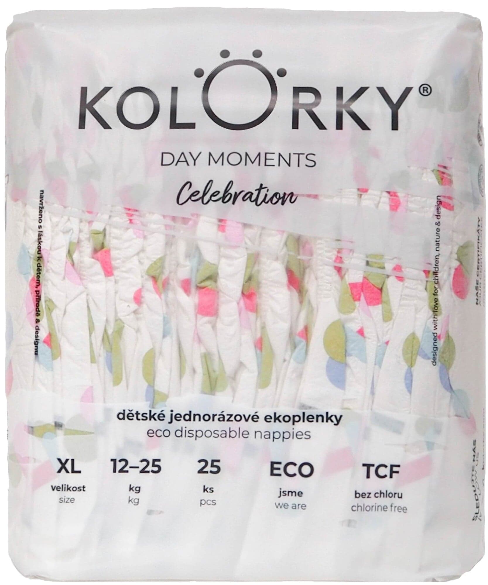 Kolorky EKO Day Moments Celebration jednorázové plenky XL (12–25 kg)
