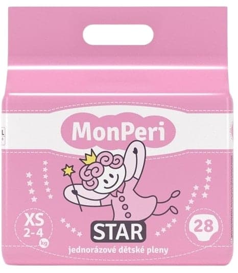 MonPeri EKO Star jednorázové dětské pleny XS (2–4 kg)