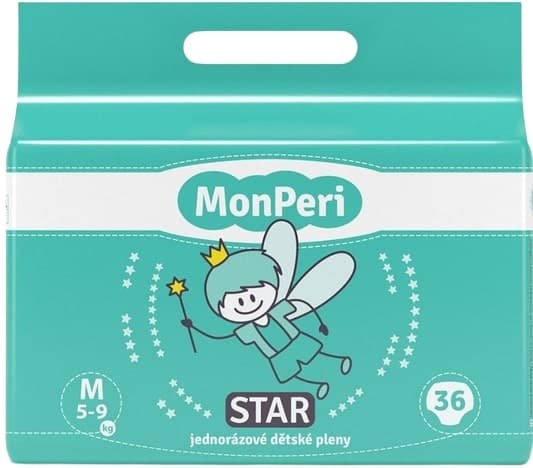 MonPeri EKO Star jednorázové dětské pleny M (5–9 kg)