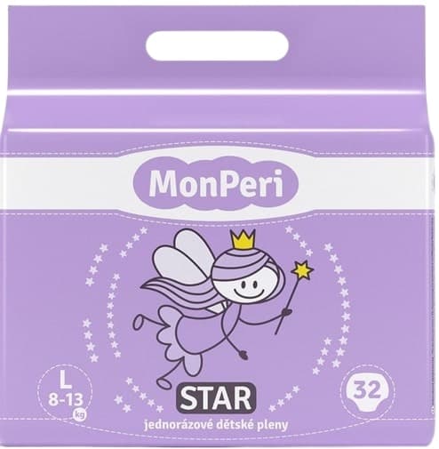 MonPeri EKO Star jednorázové dětské pleny L (8–13 kg)