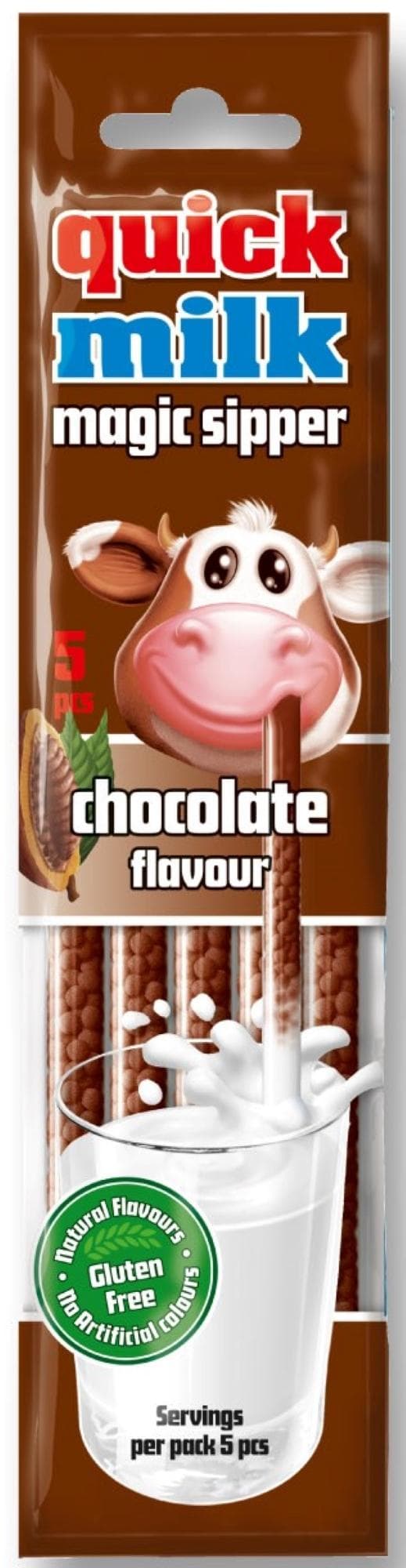 Quick Milk Čokoládová brčka do mléka