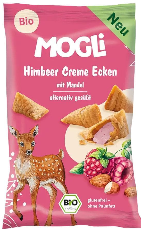 Mogli BIO Plněné malinové taštičky 30 g